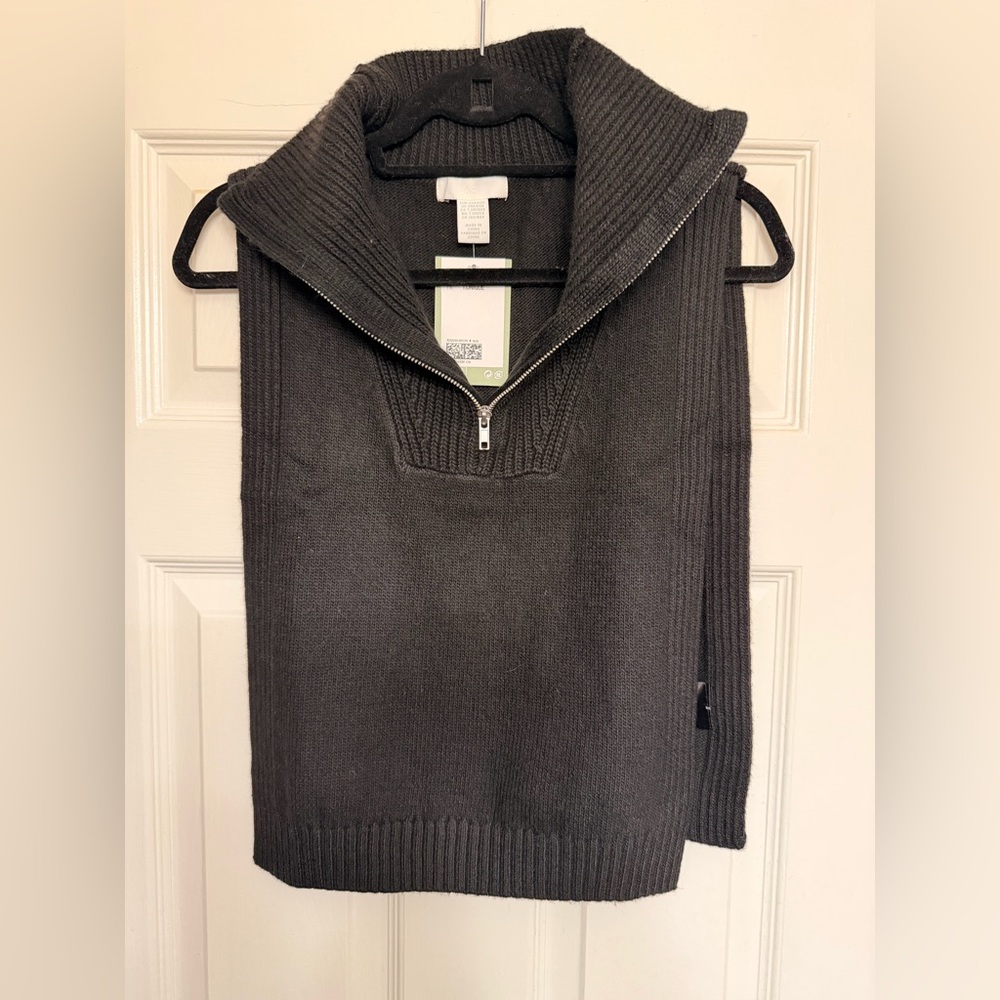 NWT H&M Zip-Up Sweater Dickie - Black One Size Layering Piece